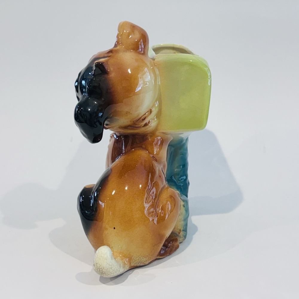 Vintage 50's Mid Century Puppy Dog & Mailbox‎ Planter Royal Copley 8" Tall - Picture 5 of 15